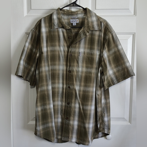 Carhartt Button Up Shirt - Brown & White Plaid - Size XL - Picture 1 of 4